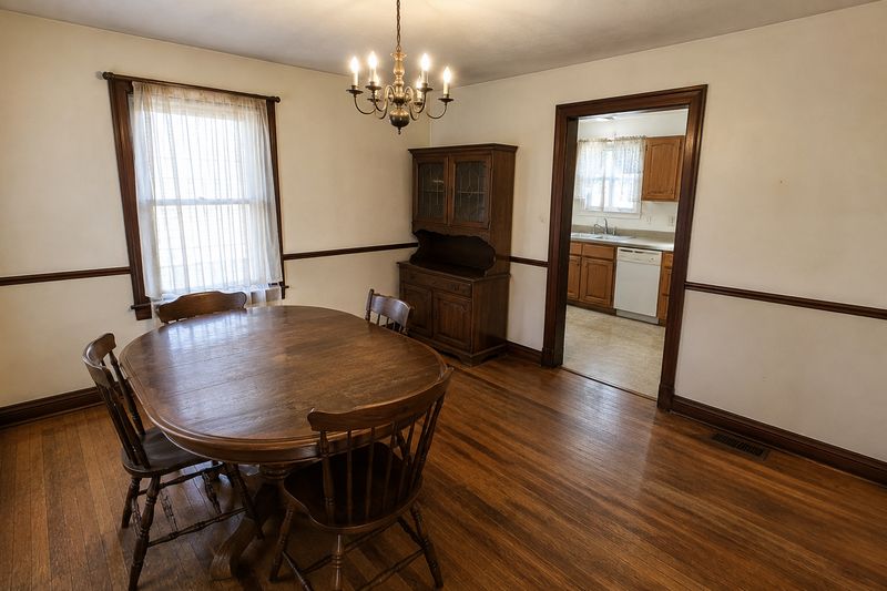 A formal dining room kept the way the family left it